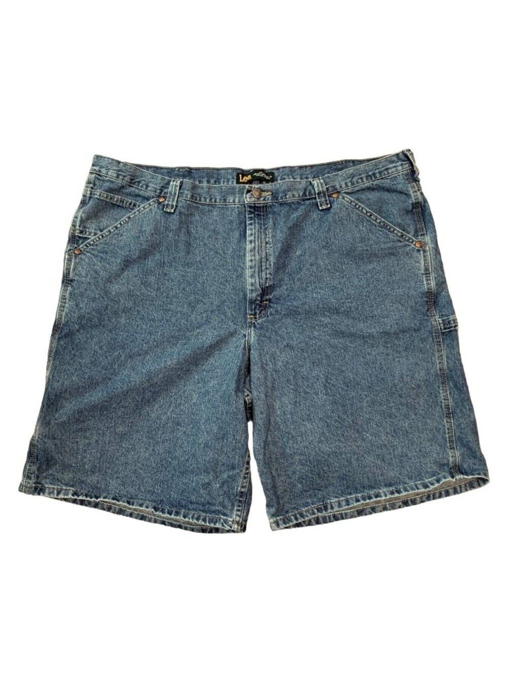 Lee Denim Carpenter Shorts Mens Size 46 Blue Pockets 100% Cotton Med Wash